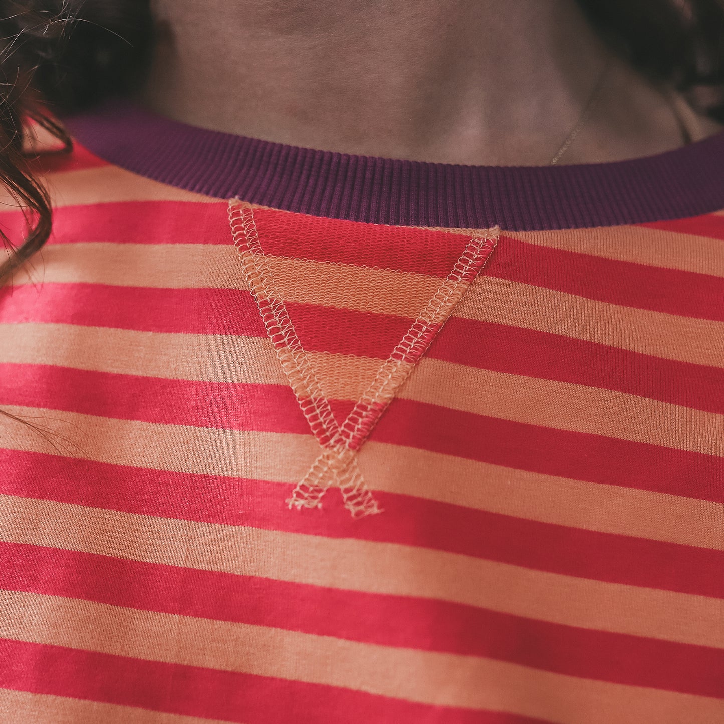 oversized sweater stripes pink Mom
