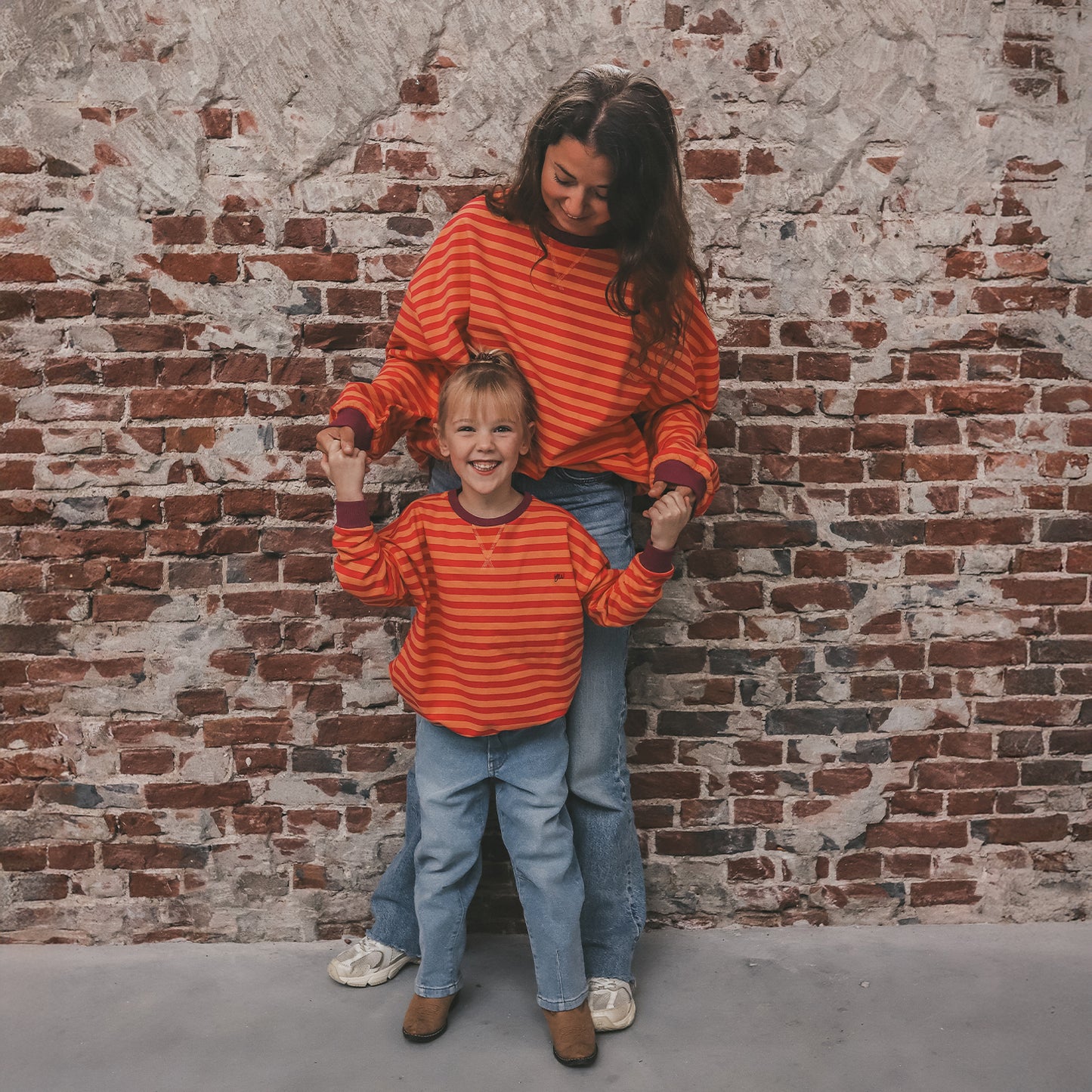oversized sweater stripes pink Mom