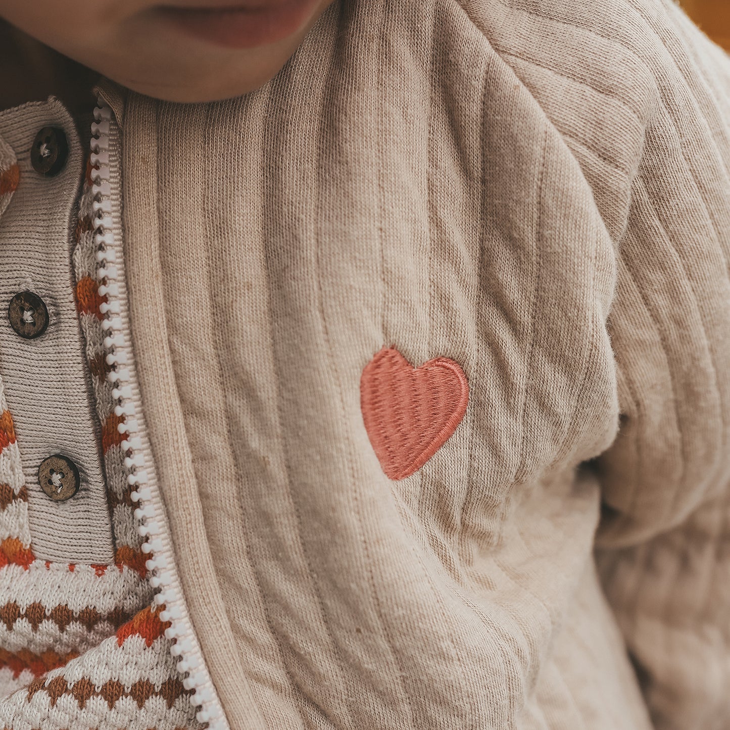 Quilted Jacket Candy Hearts dune