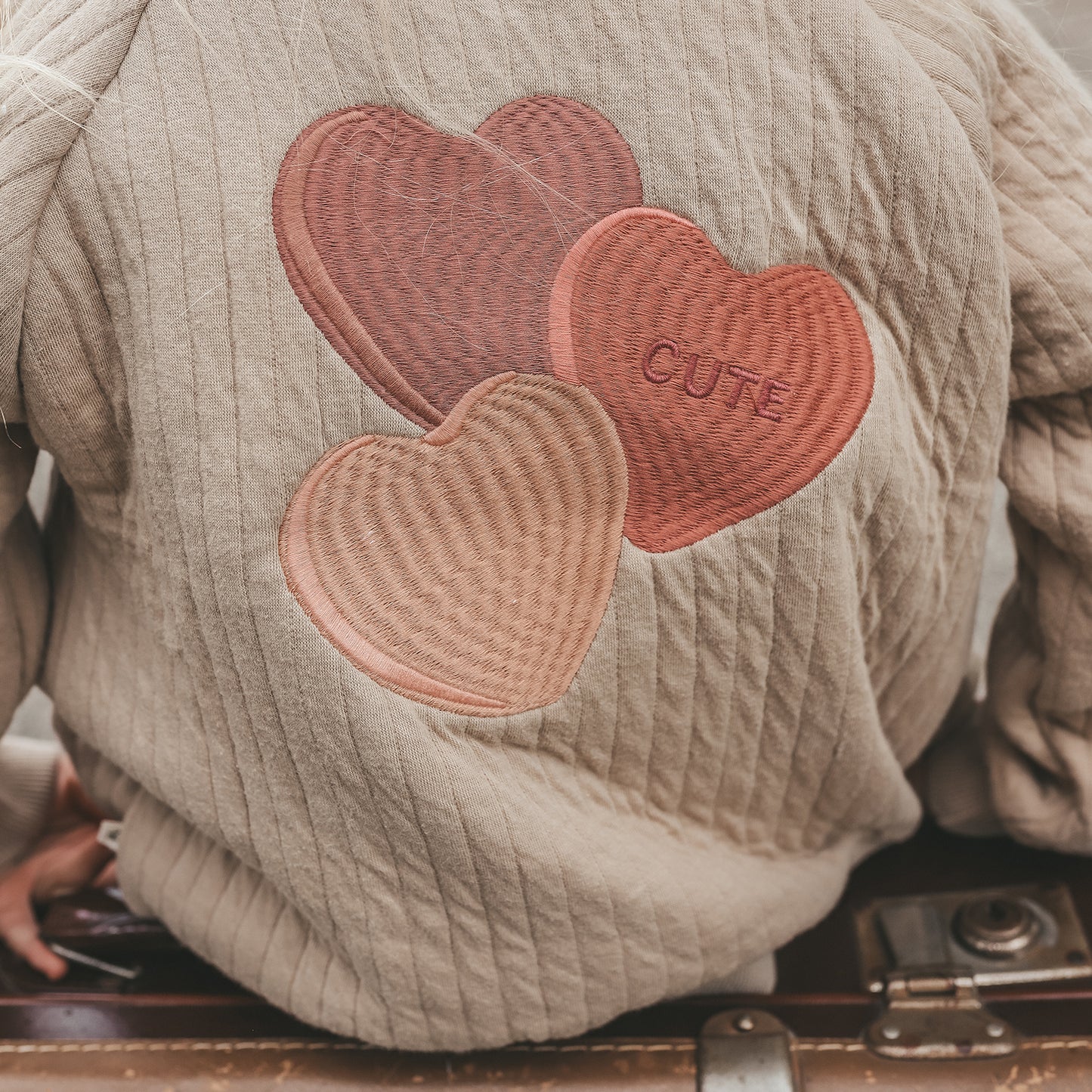 Quilted Jacket Candy Hearts dune