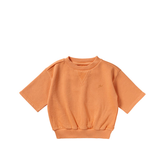 French knit Shortsleeve sweater copper tan