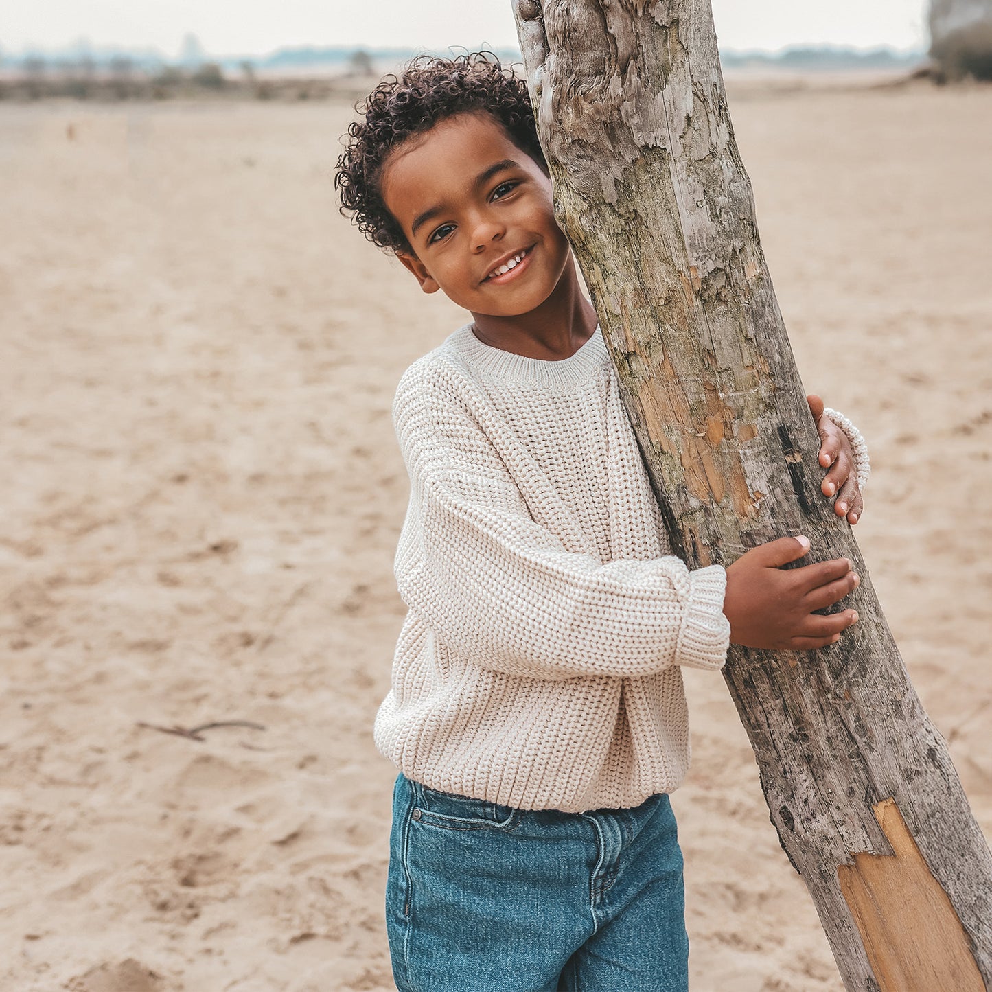Chunky knit sweater sand