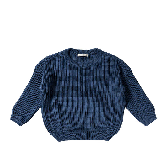 Chunky knit sweater blue