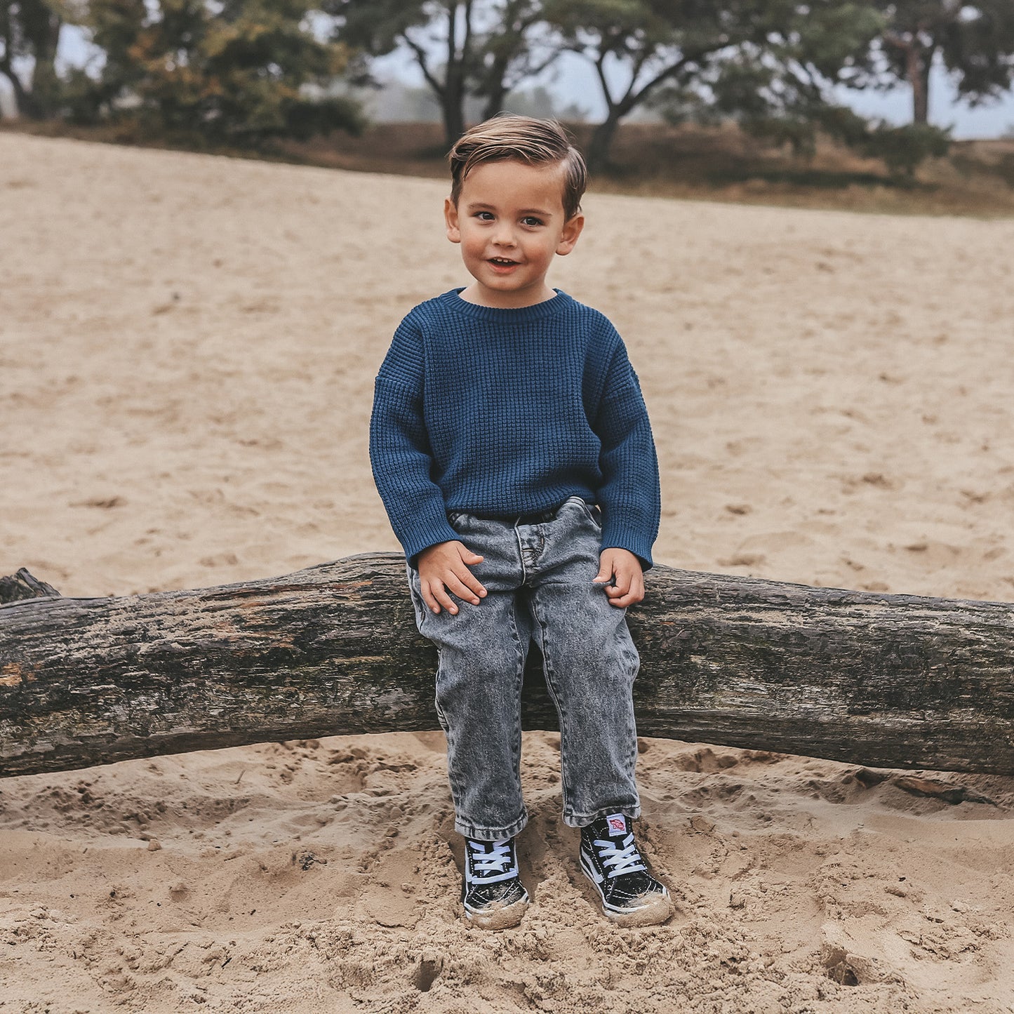Chunky knit sweater blue