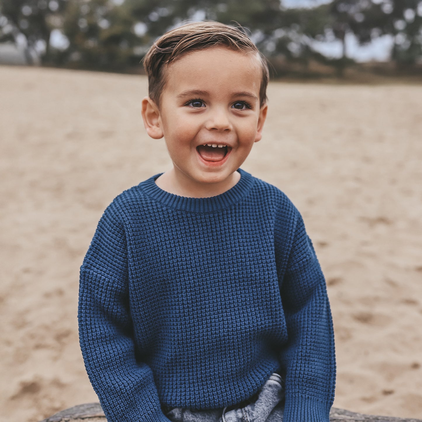 Chunky knit sweater blue