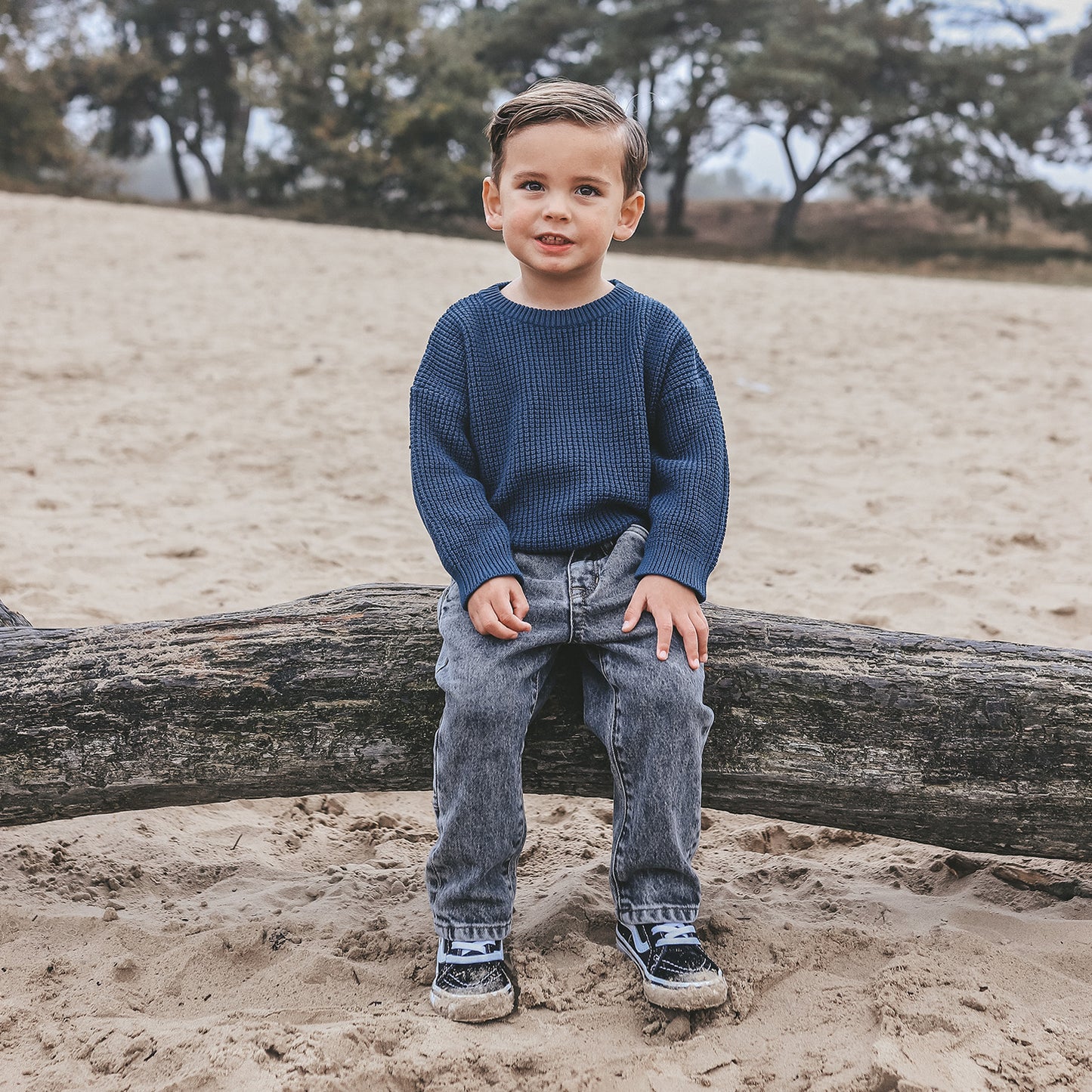 Chunky knit sweater blue