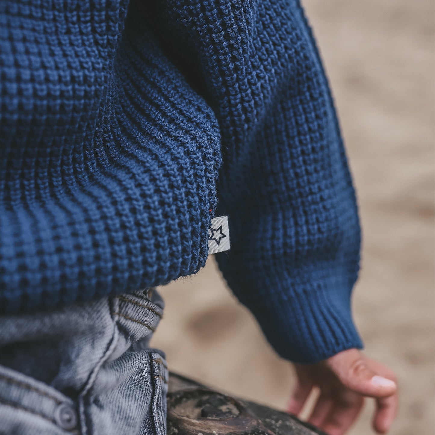 Chunky knit sweater blue